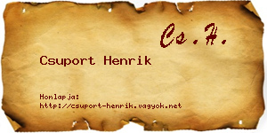 Csuport Henrik névjegykártya