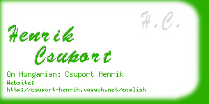 henrik csuport business card